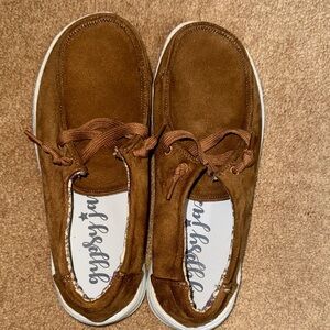 Gypsy Jazz Women’s Brown Loafers with a hint of Bronze Sparkle